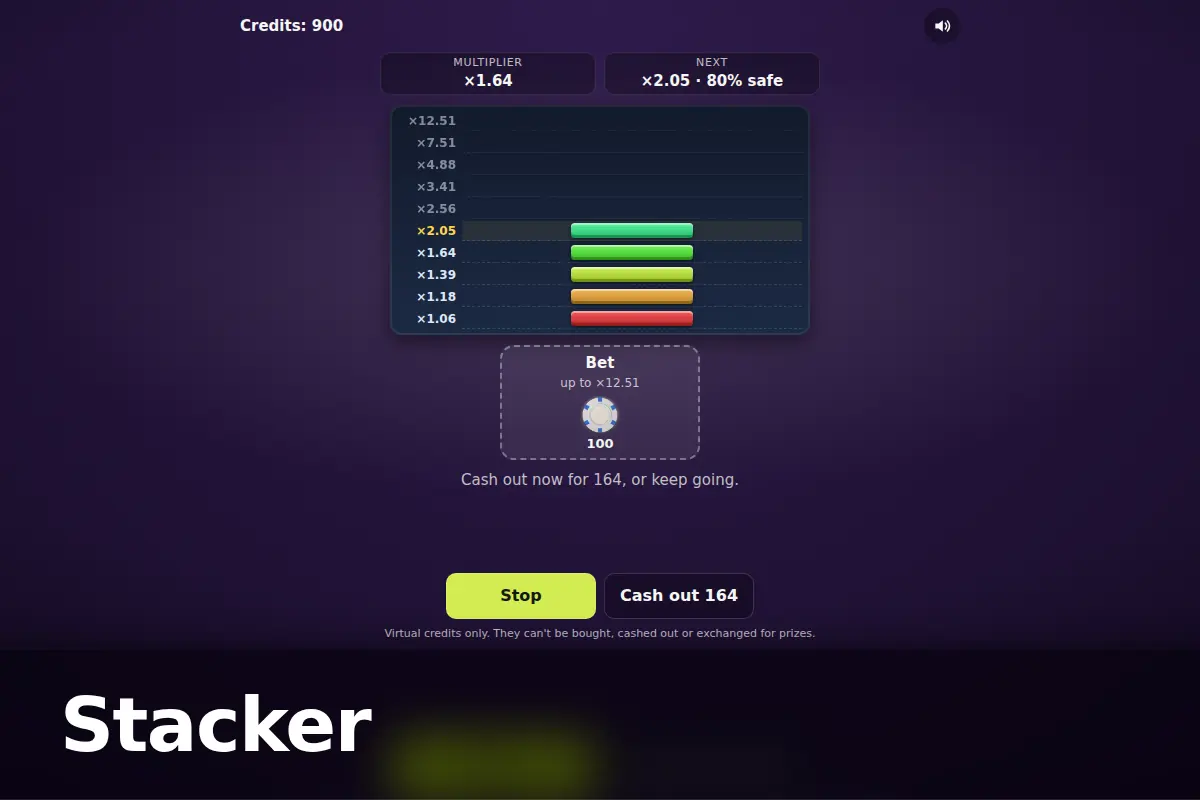 Stacker game screen