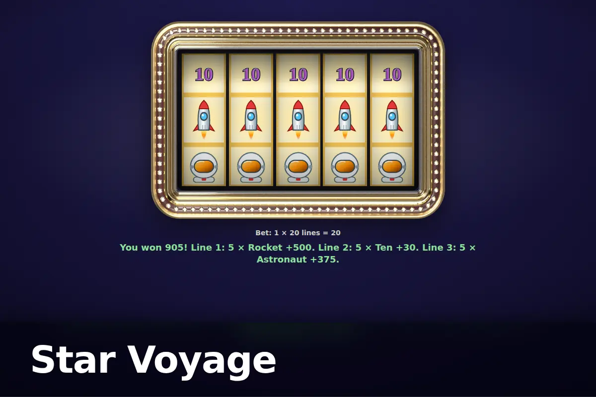 Star Voyage game screen