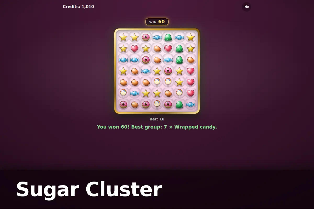 Sugar Cluster game screen