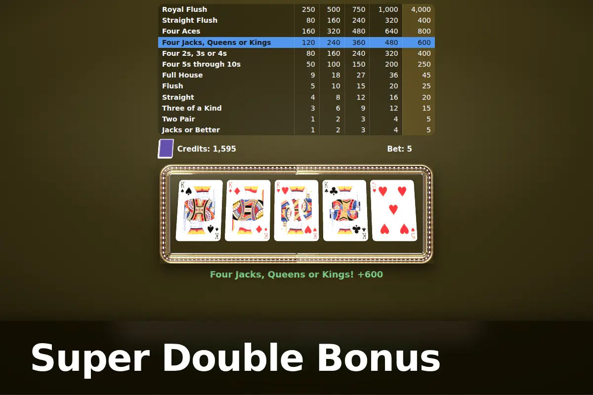 Super Double Bonus game screen