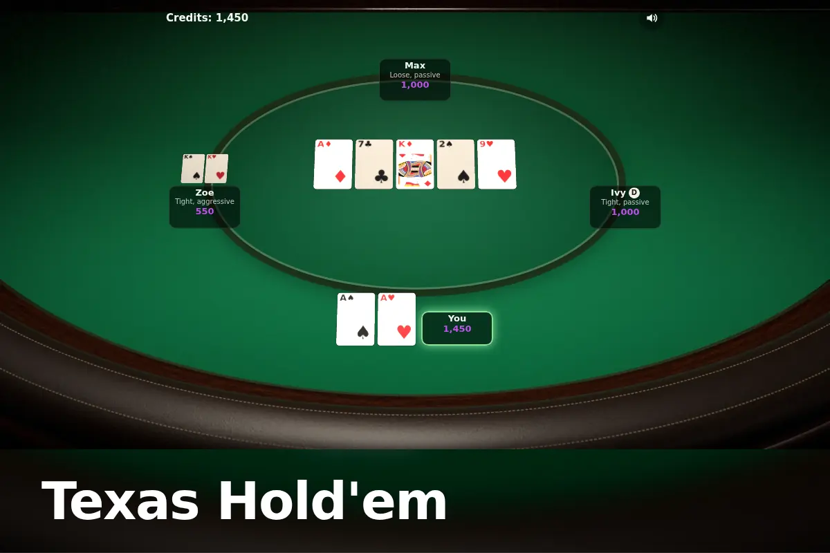 Texas Hold'em game screen