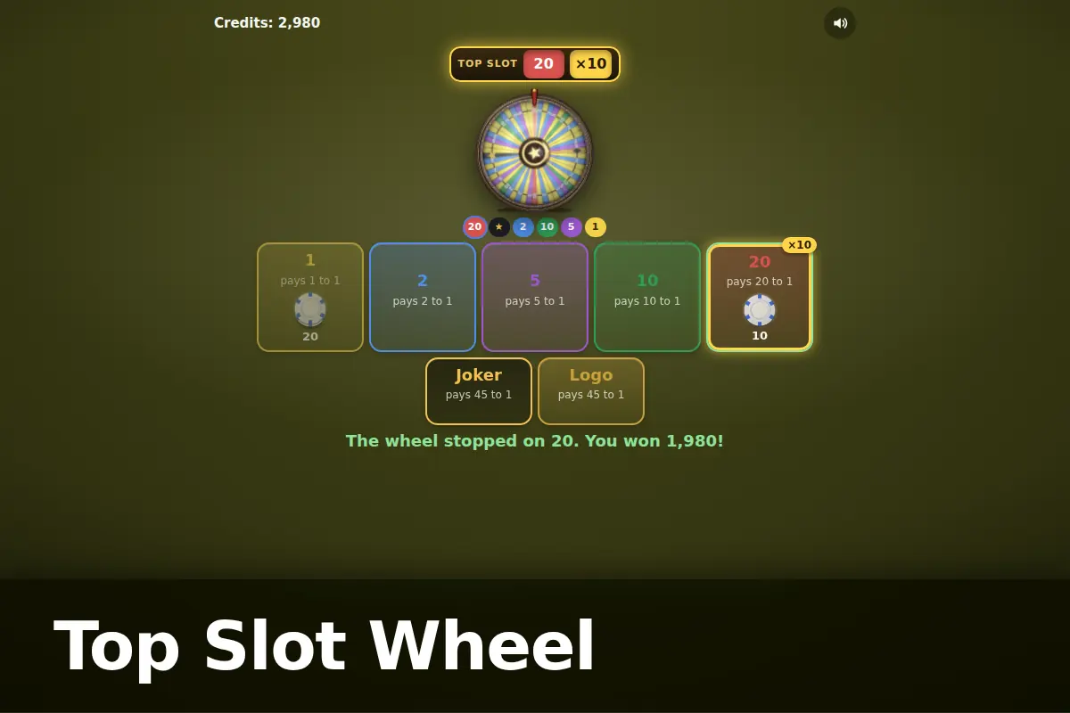 Top Slot Wheel game screen