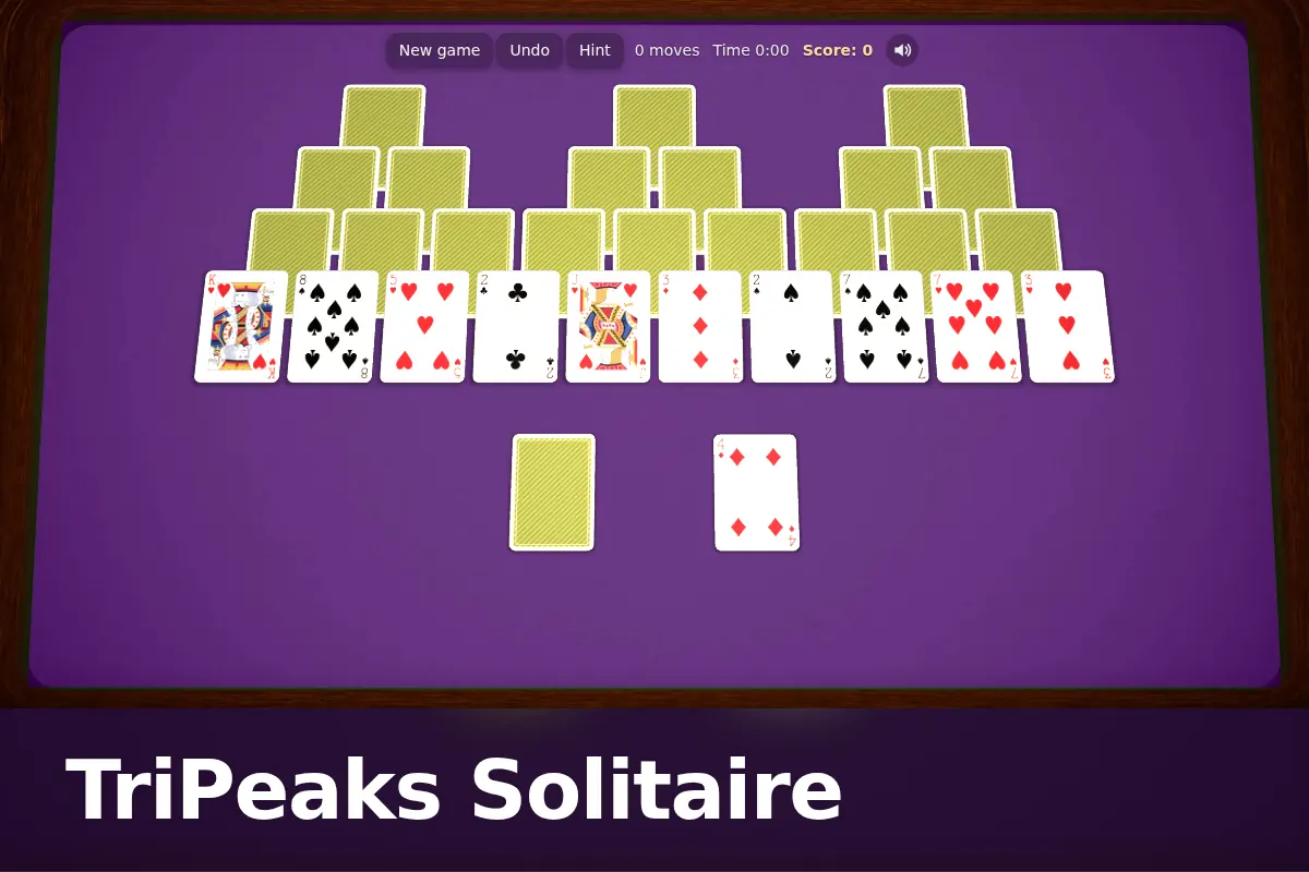 TriPeaks Solitaire game screen