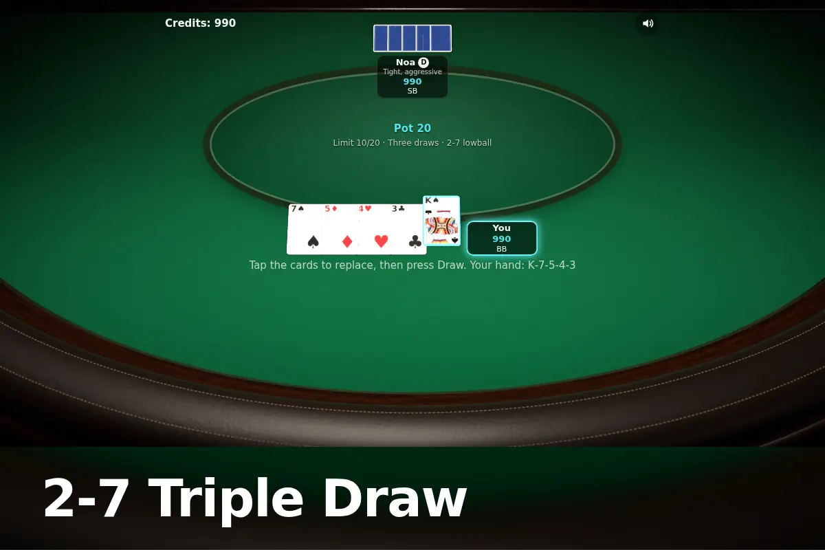 2-7 Triple Draw game screen